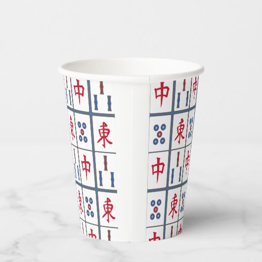 Mahjong Game Tiles Design Pappbecher (Rechts)