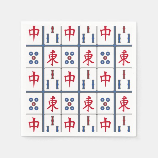 Mahjong Game Tiles Design Serviette (Vorderseite)