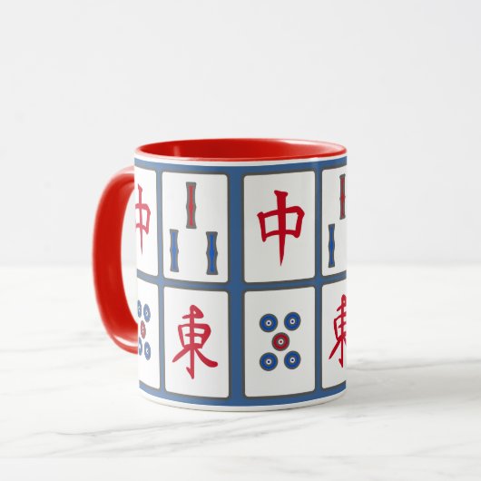 Mahjong Game Tiles Design Tasse (Vorderseite Links)