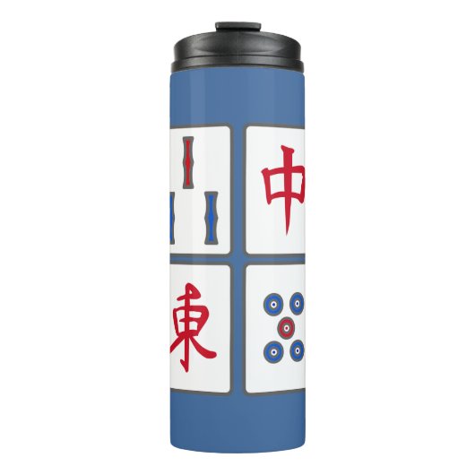Mahjong Game Tiles Design Thermal Tumbler Thermosbecher (Vorderseite)