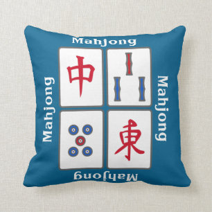 Mahjong Game Tiles Design Throw Kissen