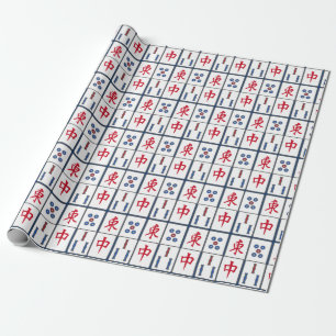Mahjong Game Tiles Design Wrapping Paper Geschenkpapier