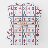 Mahjong Game Tiles Design Wrapping Paper Sheets Geschenkpapier Set (Beispiel)