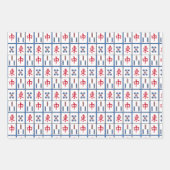 Mahjong Game Tiles Design Wrapping Paper Sheets Geschenkpapier Set (Vorderseite)