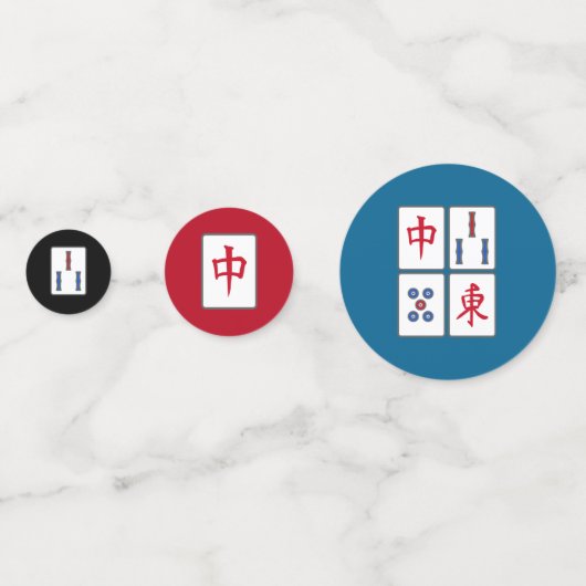 Mahjong Game Tiles DesignTable Confetti Konfetti (Rückseiten)