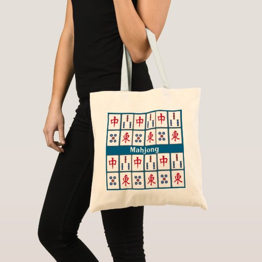 Mahjong Game Tiles DesignTote Bag Tragetasche (Vorderseite (Produkt))