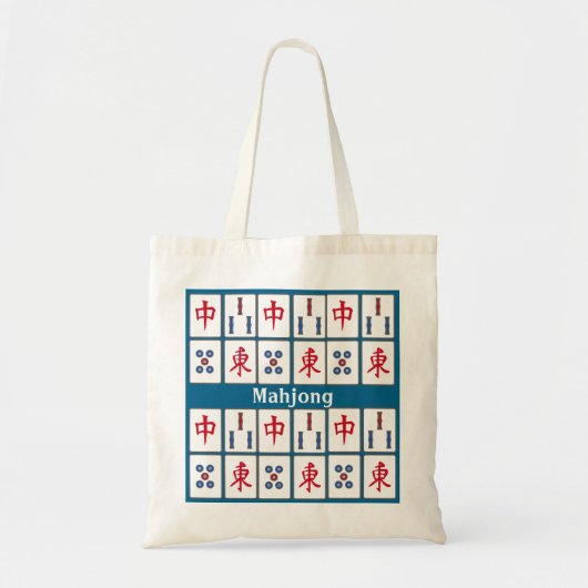 Mahjong Game Tiles DesignTote Bag Tragetasche (Vorne)