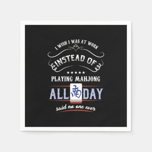 Mahjong Gameplay Gamble China Tile auf Chinesisch Serviette (Vorderseite)