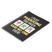 Mahjong Gamer Board Game China Japan Mah Jong Notizblock (Linke Seite)