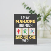 Mahjong Gamer Board Game China Japan Mah Jong Postkarte (Stehend Vorderseite)