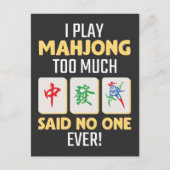 Mahjong Gamer Board Game China Japan Mah Jong Postkarte (Vorderseite)
