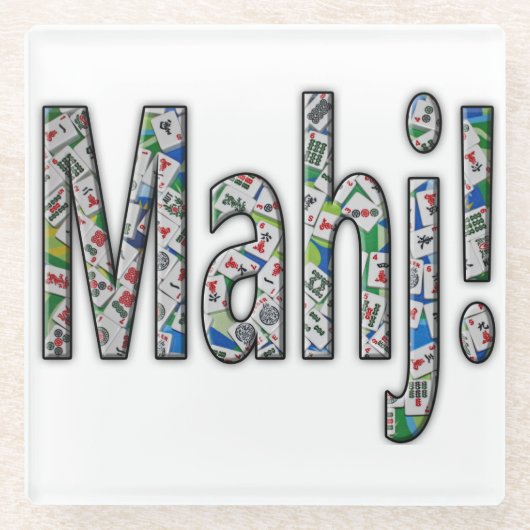 Mahjong Glass Coaster - Mahj! Glasuntersetzer (Vorderseite)