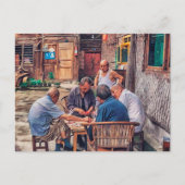 Mahjong in der Alley-Hutong-China Postkarte (Vorderseite)