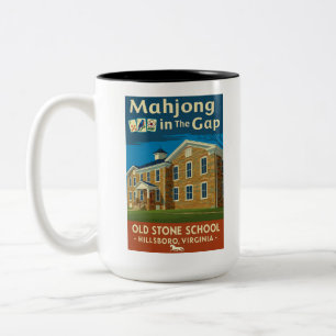 Mahjong in der Gap-Kaffeetasse Zweifarbige Tasse