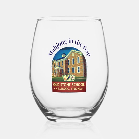 Mahjong in the Gap - Wine Glass Weinglas Ohne Stiel (Vorderseite)