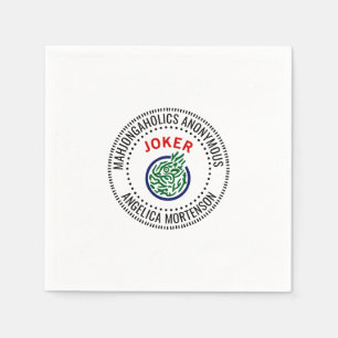 Mahjong-Joker „Mahjongaholics Anonymous“ Name Serviette