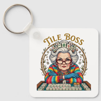 Mahjong-Kachel Boss Schlüsselanhänger