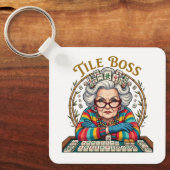 Mahjong-Kachel Boss Schlüsselanhänger (Vorderseite)