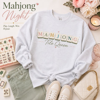 Mahjong-Kachel Königin Süß Sweatshirt