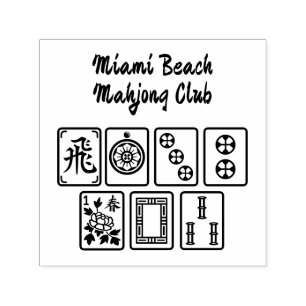 Mahjong-Kacheln #1 mit Clubnamen / Ort Permastempel
