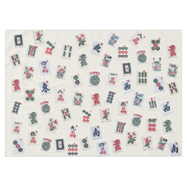 Mahjong Kacheln auf pastellfarbenem Abzeichen Tabl Tischdecke