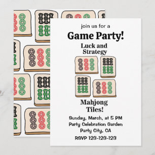 Mahjong-Kacheln Glück Strategie Spieler Fans Einladung