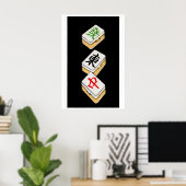 Mahjong Kacheln Matchbox Kunst Druck, chinesischer Poster (Heimbüro)