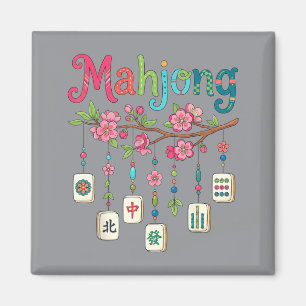 Mahjong-Kirschblüten-Kacheln Lustiger Mahjong-Lieb Magnet