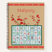 Mahjong Kirschblüten Spiralblock Notizblock (Vorderseite)