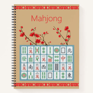 Mahjong Kirschblüten Spiralblock Notizblock