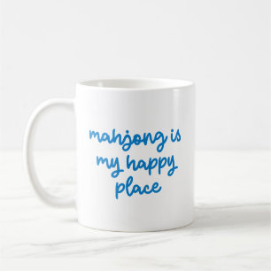 Mahjong-Liebhaber-Geschenk Lustiger blauer Spielab Kaffeetasse