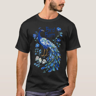 Mahjong-Liebhaber Mahjong-Spieler Pfau Chinesische T-Shirt