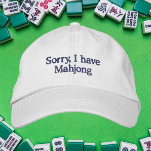 Mahjong-Liebhaber / Tut mir leid, ich habe Mahjong Bestickte Baseballkappe