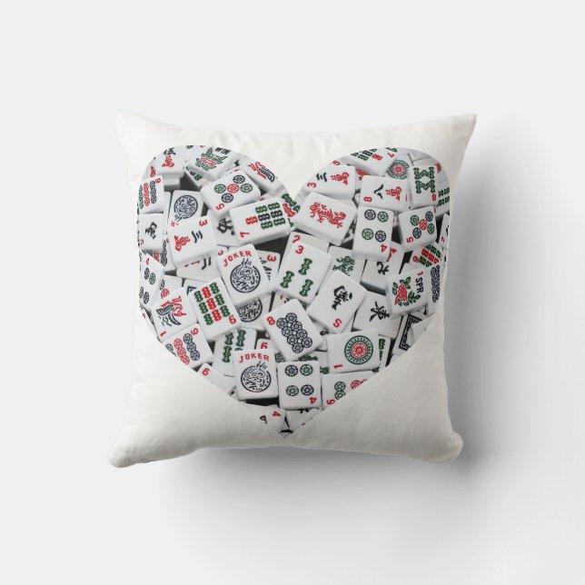 Mahjong Love Throw Pillow - Two Sided Kissen (Rückseite)