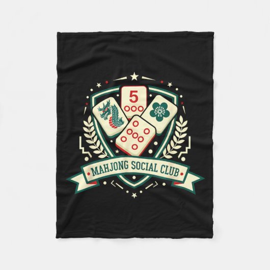Mahjong Lover Chinese Game Night Funny Mahjong Soc Fleecedecke (Vorderseite)