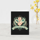 Mahjong Lover Chinese Game Night Funny Mahjong Soc Karte (Gelbe Blume)