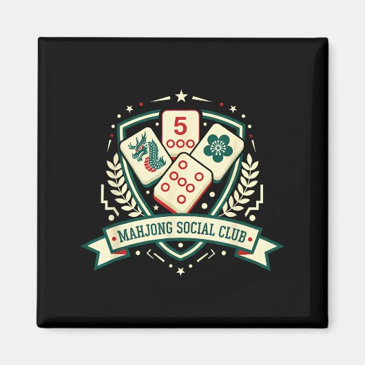 Mahjong Lover Chinese Game Night Funny Mahjong Soc Magnet (Vorne)