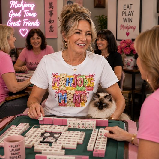 Mahjong Mama in Faux Patchwork  Tri-Blend Shirt