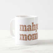 Mahjong-Mama Retro-Varsity-Muster-Geschenk Kaffeetasse (Vorderseite Links)