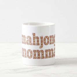 Mahjong-Mama Retro-Varsity-Muster-Geschenk Kaffeetasse