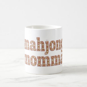 Mahjong-Mama Retro-Varsity-Muster-Geschenk Kaffeetasse