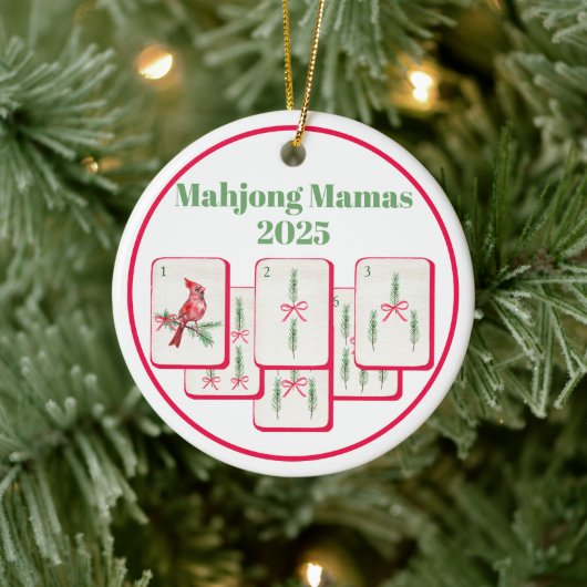 Mahjong Mamas Mahjong Christmas Bam Tiles Keramik Ornament (Baum)