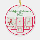 Mahjong Mamas Mahjong Christmas Bam Tiles Keramik Ornament (Vorne)