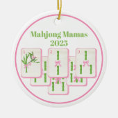 Mahjong Mamas Mahjong Preppy Tiles Bows Coquette Keramik Ornament (Vorne)