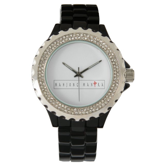 Mahjong Mantra Women's Kristall Enamel Watch Armbanduhr (Vorderseite)
