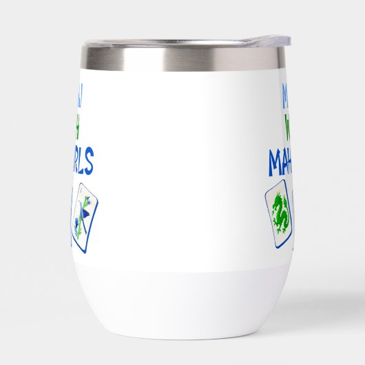 Mahjong mit Mah Girls Wasserfarbe Tiles (Links)