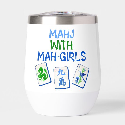 Mahjong mit Mah Girls Wasserfarbe Tiles (Vorderseite)