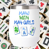 Mahjong mit Mah Girls Wasserfarbe Tiles