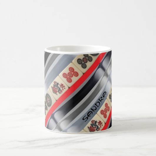 Mahjong mit Monogramm Kaffeetasse (Mittel)