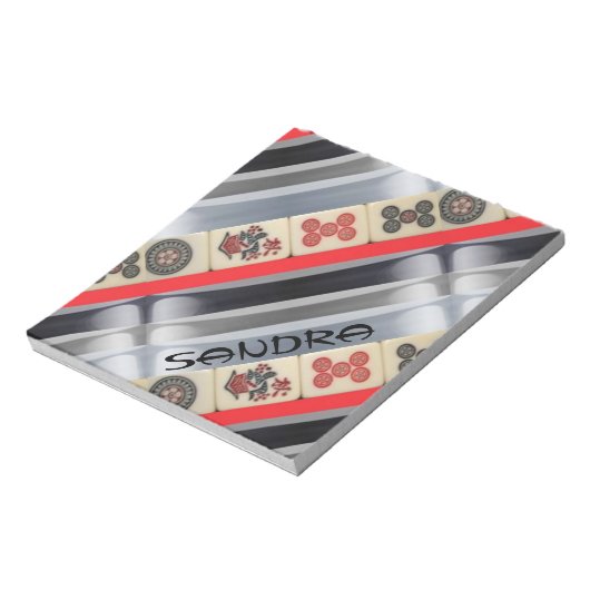 Mahjong mit Monogramm Notizblock (Rotiert)